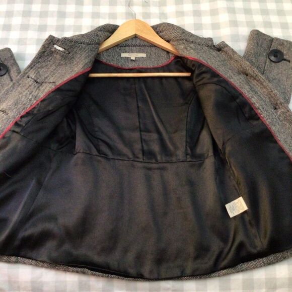 Rw & co. Wool Blazer crop empire wool blend blazer size 2 houndstooth - Picture 6 of 12